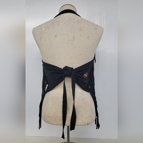 Harley Davidson Fringe Halter Top Upcycled - Picture 5 of 6